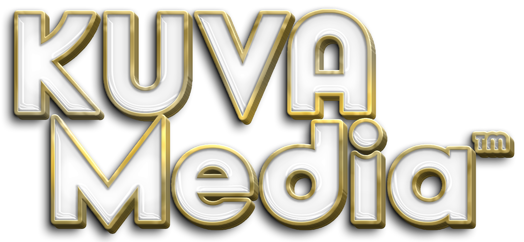 Kuva Media - White Enamel Logo